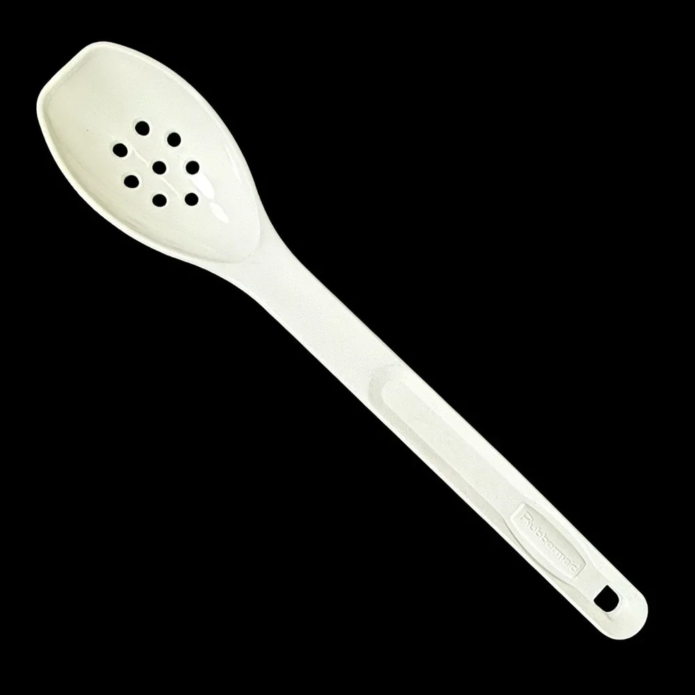 Rubbermaid White‎ Slotted Strainer Spoon Utensil 1974 Nylon Plastic Vintage